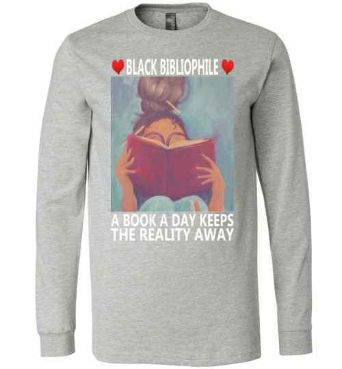 Black Bibliophile Long Sleeve T-Shirt