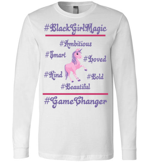 Black Girl Magic Affirmation Youth Long Sleeve T-Shirt - Rocking Black, Inc. #RockingBlackInc #MelaninInspires