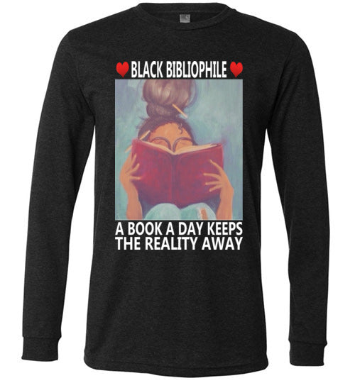 Black Bibliophile Long Sleeve T-Shirt