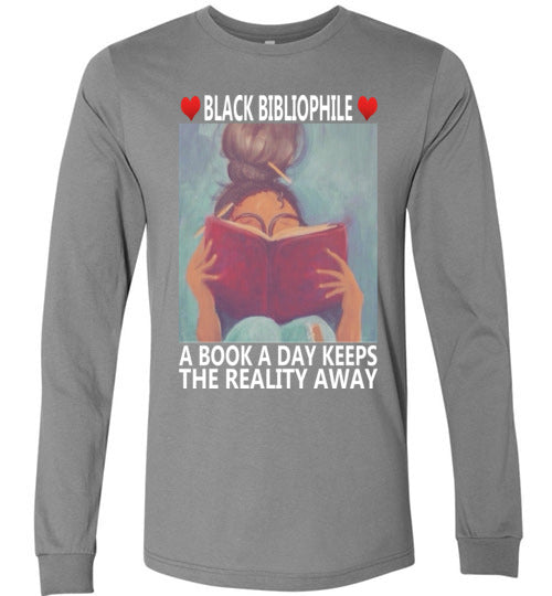Black Bibliophile Long Sleeve T-Shirt