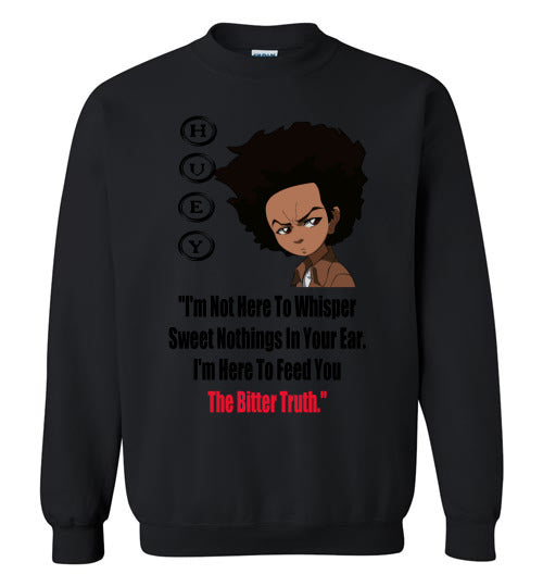 Huey Quote Crewneck Sweatshirt (black text) - Rocking Black, Inc. #RockingBlackInc #MelaninInspires