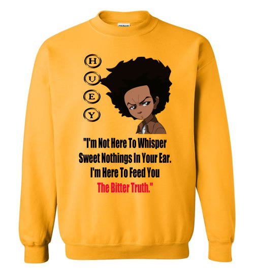 Huey Quote Crewneck Sweatshirt (black text) - Rocking Black, Inc. #RockingBlackInc #MelaninInspires