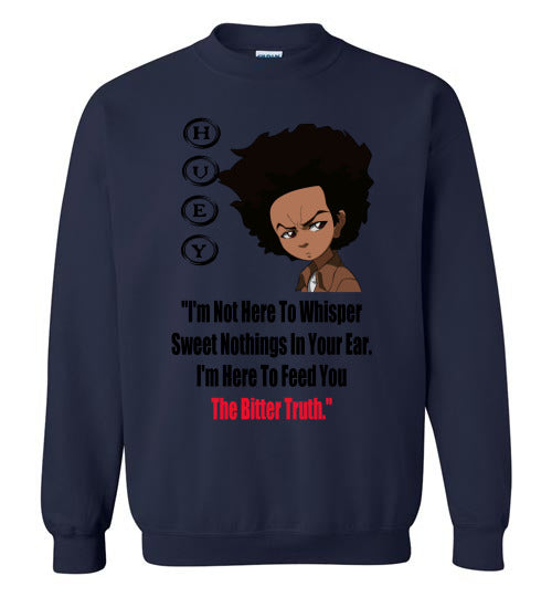 Huey Quote Crewneck Sweatshirt (black text) - Rocking Black, Inc. #RockingBlackInc #MelaninInspires