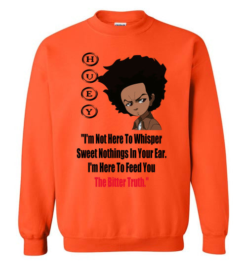Huey Quote Crewneck Sweatshirt (black text) - Rocking Black, Inc. #RockingBlackInc #MelaninInspires