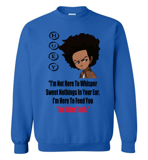 Huey Quote Crewneck Sweatshirt (black text) - Rocking Black, Inc. #RockingBlackInc #MelaninInspires