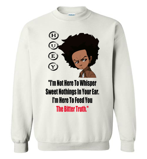 Huey Quote Crewneck Sweatshirt (black text) - Rocking Black, Inc. #RockingBlackInc #MelaninInspires