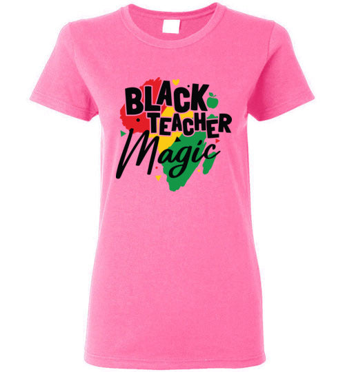 Black Teacher Magic Fitted T-Shirt