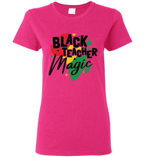 Black Teacher Magic Fitted T-Shirt