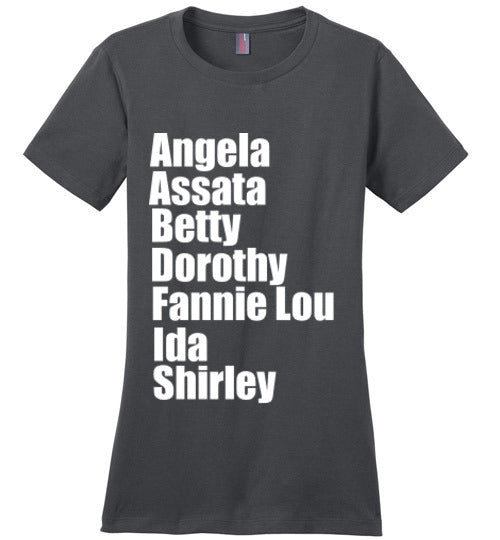 Black Female Revolutionaries Ladies Fit T-Shirt - Rocking Black, Inc. #RockingBlackInc #MelaninInspires