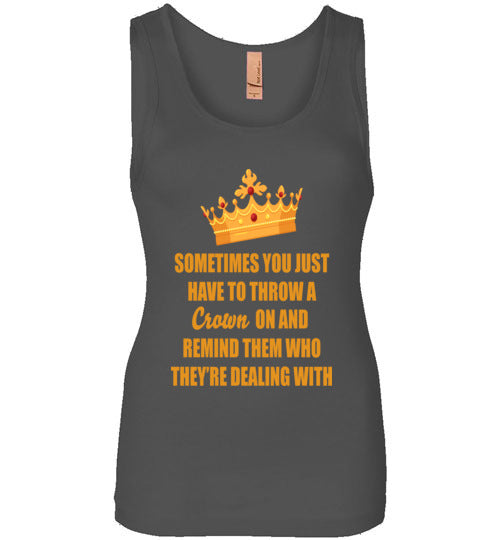 Throw on a Crown Quote Wide Strap Tank Top - Rocking Black, Inc. #RockingBlackInc #MelaninInspires