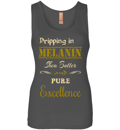 Dripping in Melanin Wide Strap Tank Top - Rocking Black, Inc. #RockingBlackInc #MelaninInspires