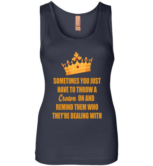 Throw on a Crown Quote Wide Strap Tank Top - Rocking Black, Inc. #RockingBlackInc #MelaninInspires
