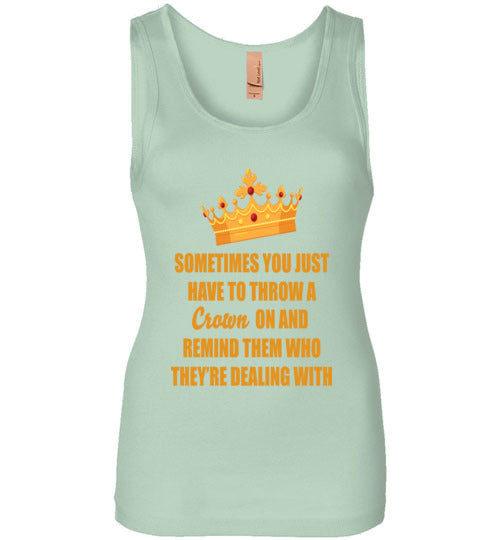 Throw on a Crown Quote Wide Strap Tank Top - Rocking Black, Inc. #RockingBlackInc #MelaninInspires