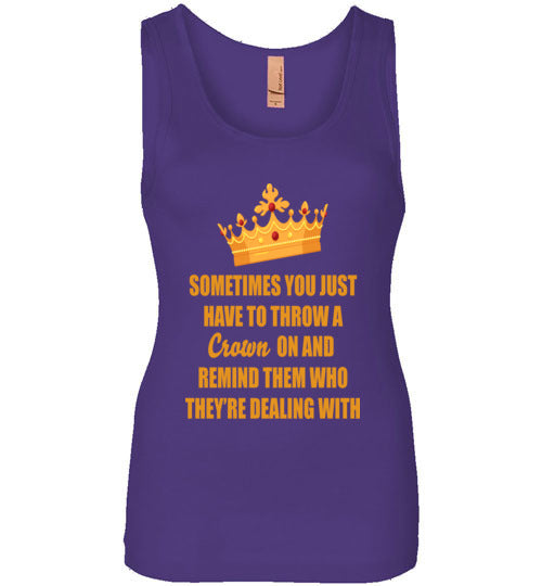 Throw on a Crown Quote Wide Strap Tank Top - Rocking Black, Inc. #RockingBlackInc #MelaninInspires