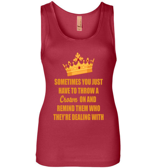 Throw on a Crown Quote Wide Strap Tank Top - Rocking Black, Inc. #RockingBlackInc #MelaninInspires