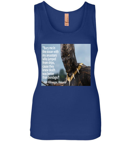 Erik Killmonger Ladies Jersey Tank - Rocking Black, Inc. #RockingBlackInc #MelaninInspires
