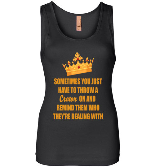 Throw on a Crown Quote Wide Strap Tank Top - Rocking Black, Inc. #RockingBlackInc #MelaninInspires