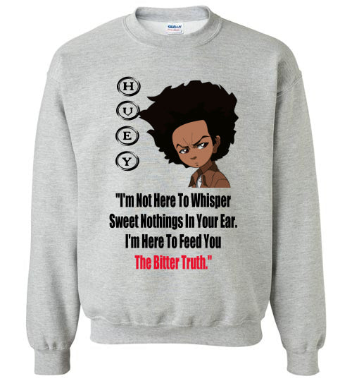 Huey Quote Crewneck Sweatshirt (black text) - Rocking Black, Inc. #RockingBlackInc #MelaninInspires