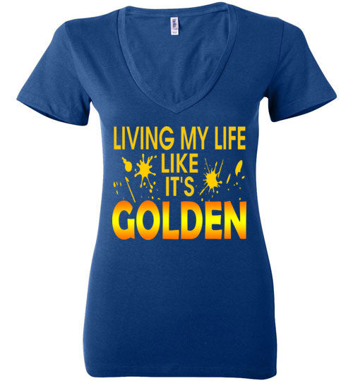 It's Golden Deep V-Neck T-Shirt - Rocking Black, Inc. #RockingBlackInc #MelaninInspires