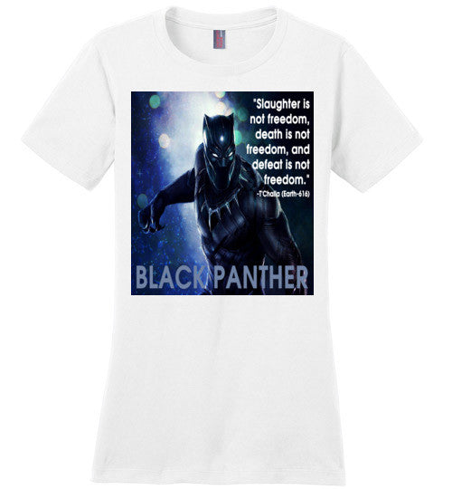 Black Panther Quote Crewneck Ladies Fit T-Shirt - Rocking Black, Inc. #RockingBlackInc #MelaninInspires