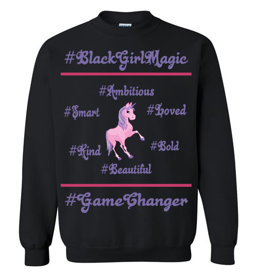 Black Girl Magic Affirmation Youth Crew-neck Sweatshirt - Rocking Black, Inc. #RockingBlackInc #MelaninInspires