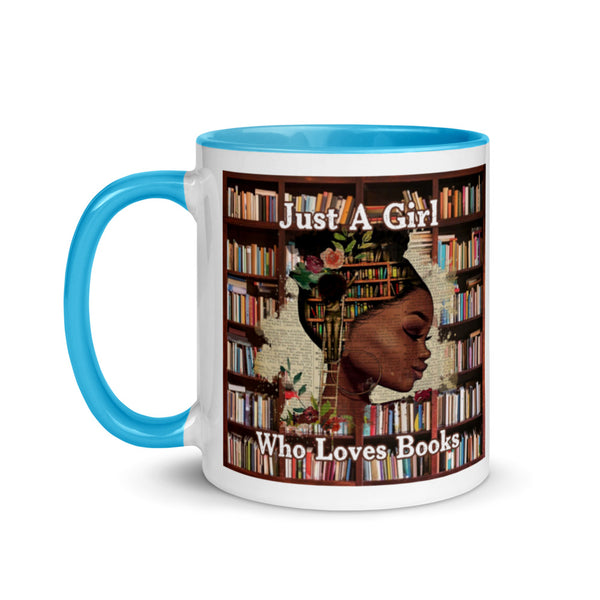 Just a Black Girl Who Loves Books - Mug with Color Inside