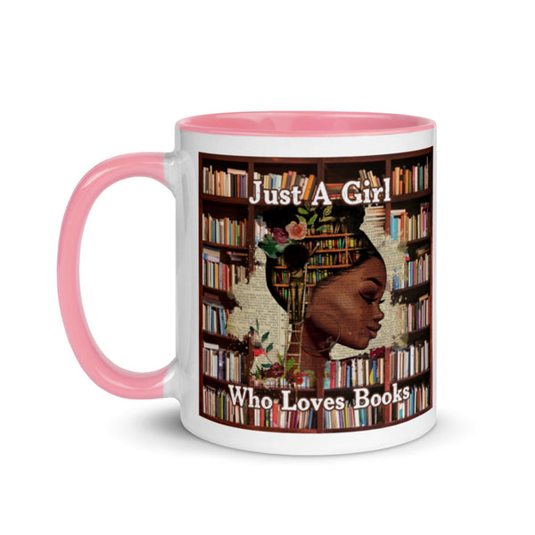 Just a Black Girl Who Loves Books - Mug with Color Inside