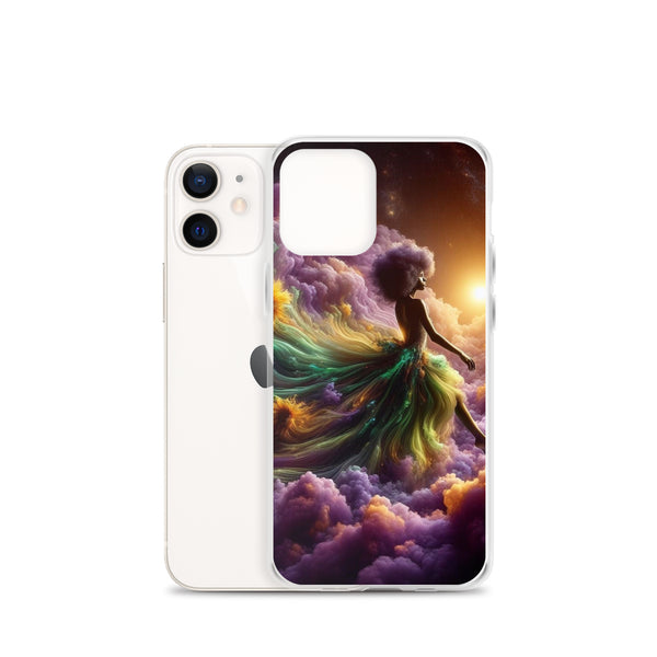 Black Goddess Clouds Designed on a Clear Case for iPhone®
