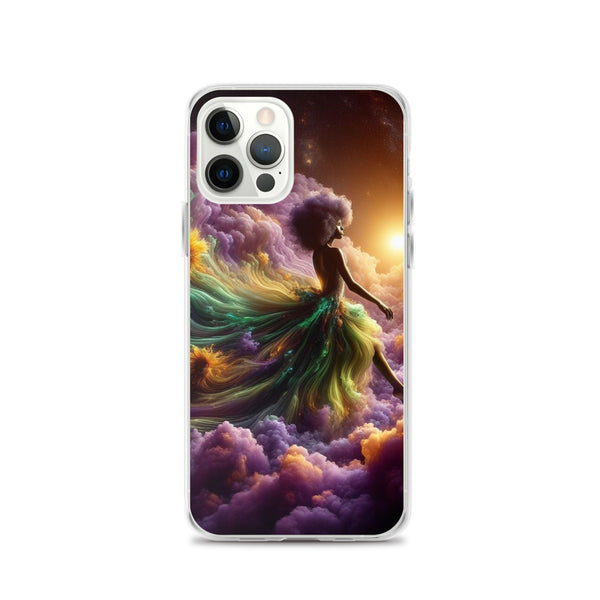 Black Goddess Clouds Designed on a Clear Case for iPhone®