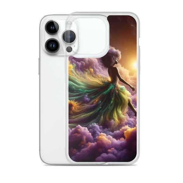 Black Goddess Clouds Designed on a Clear Case for iPhone®