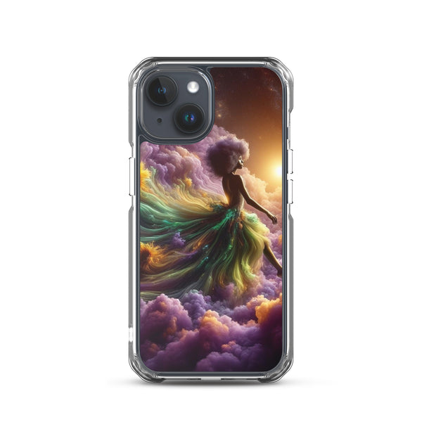 Black Goddess Clouds Designed on a Clear Case for iPhone®