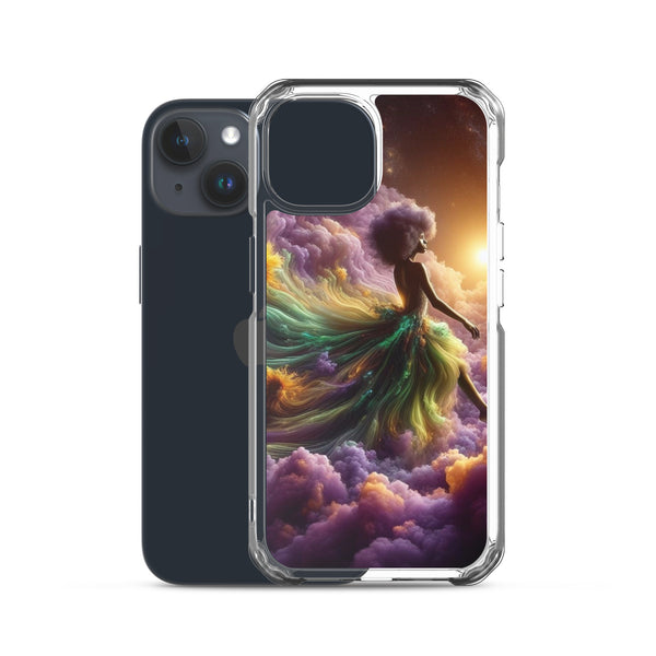 Black Goddess Clouds Designed on a Clear Case for iPhone®