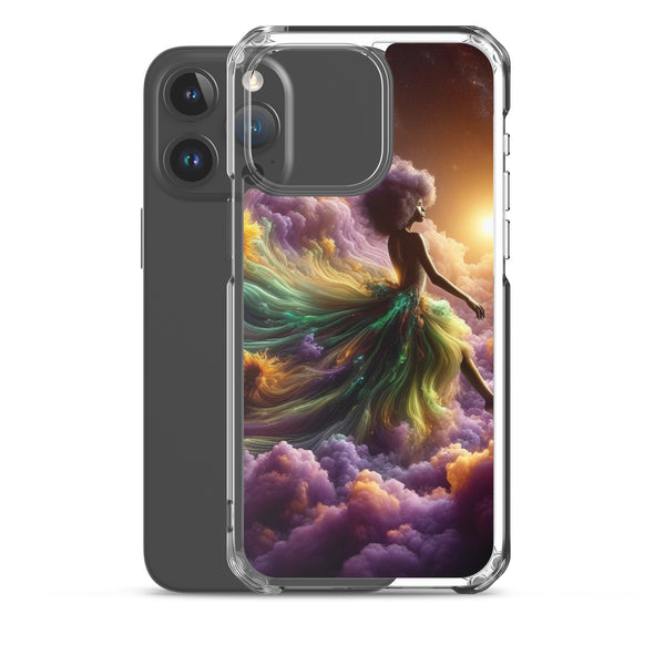 Black Goddess Clouds Designed on a Clear Case for iPhone®