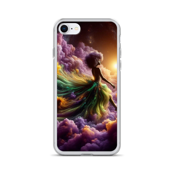 Black Goddess Clouds Designed on a Clear Case for iPhone®