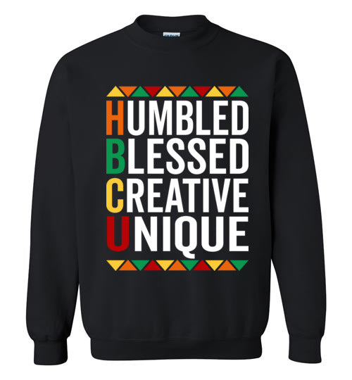 HBCU: Humble, Blessed, Creative, Unique' Crewneck Sweatshirt