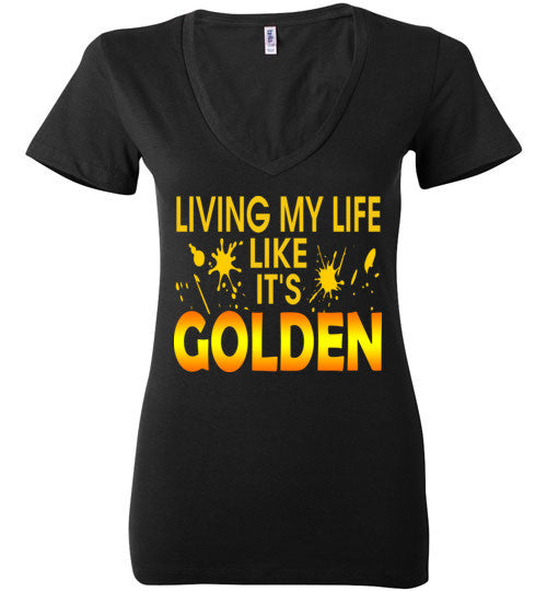 It's Golden Deep V-Neck T-Shirt - Rocking Black, Inc. #RockingBlackInc #MelaninInspires