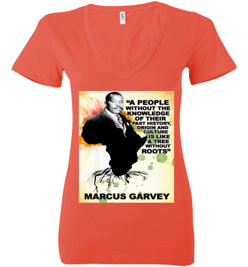 Marcus Garvey Quote Deep V-Neck T-Shirt - Rocking Black, Inc. #RockingBlackInc #MelaninInspires