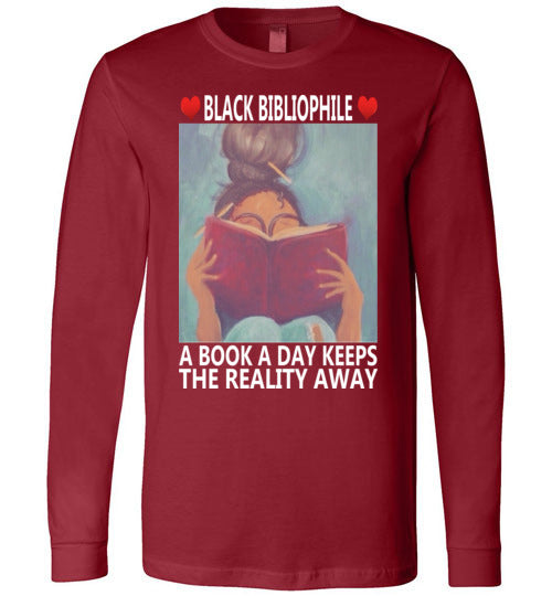 Black Bibliophile Long Sleeve T-Shirt