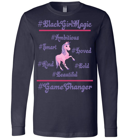 Black Girl Magic Affirmation Youth Long Sleeve T-Shirt - Rocking Black, Inc. #RockingBlackInc #MelaninInspires