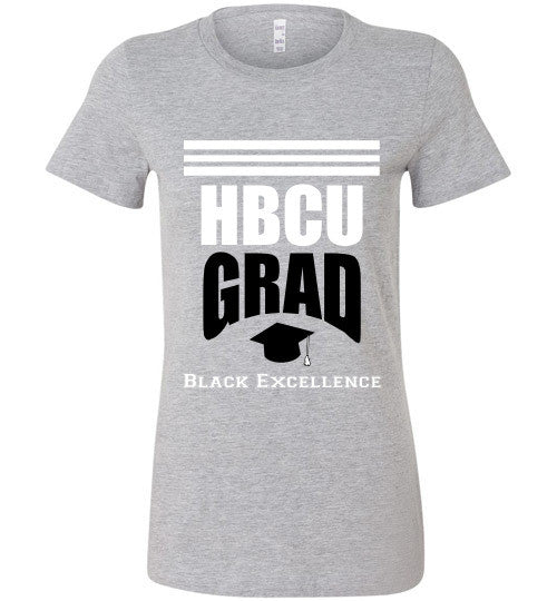 HBCU GRAD Ladies Bella T-Shirt - Rocking Black, Inc. #RockingBlackInc #MelaninInspires