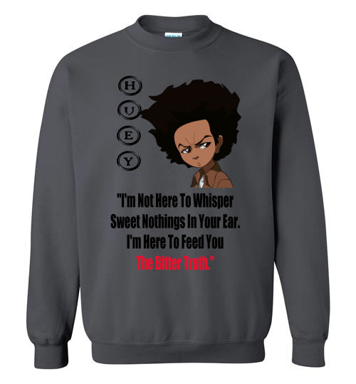 Huey Quote Crewneck Sweatshirt (black text) - Rocking Black, Inc. #RockingBlackInc #MelaninInspires