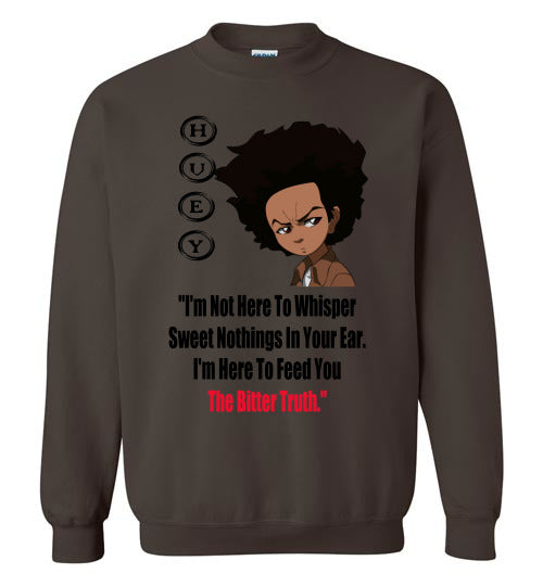 Huey Quote Crewneck Sweatshirt (black text) - Rocking Black, Inc. #RockingBlackInc #MelaninInspires