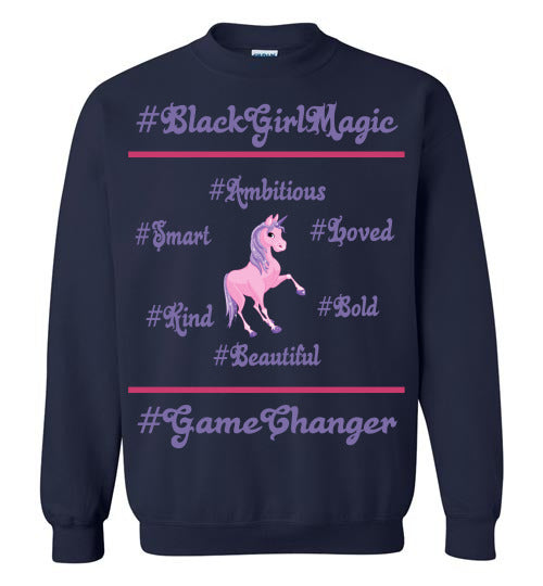 Black Girl Magic Affirmation Youth Crew-neck Sweatshirt - Rocking Black, Inc. #RockingBlackInc #MelaninInspires