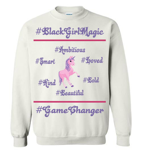 Black Girl Magic Affirmation Youth Crew-neck Sweatshirt - Rocking Black, Inc. #RockingBlackInc #MelaninInspires