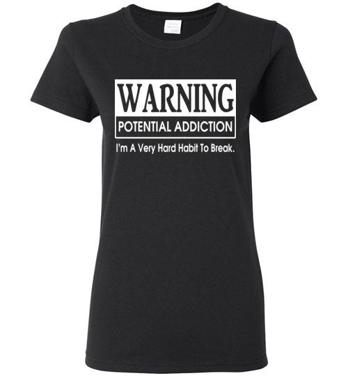 Warning Addiction Ladies Short Sleeve Shirt - Rocking Black, Inc. #RockingBlackInc #MelaninInspires