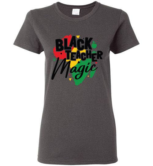 Black Teacher Magic Fitted T-Shirt