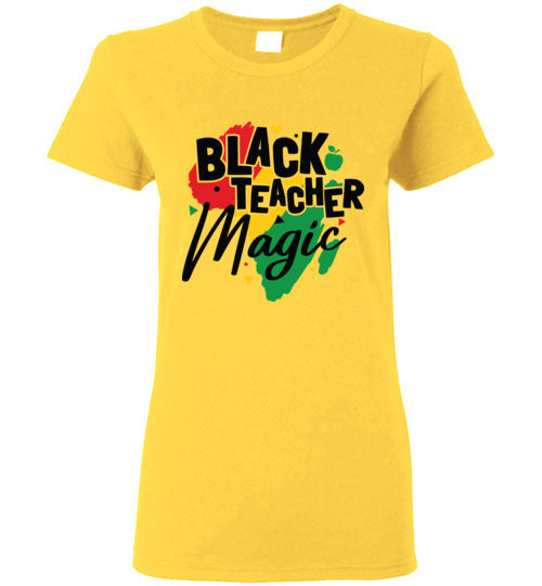 Black Teacher Magic Fitted T-Shirt