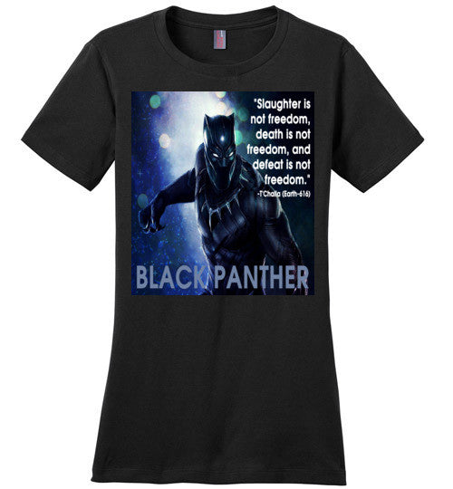 Black Panther Quote Crewneck Ladies Fit T-Shirt - Rocking Black, Inc. #RockingBlackInc #MelaninInspires
