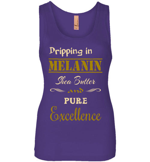 Dripping in Melanin Wide Strap Tank Top - Rocking Black, Inc. #RockingBlackInc #MelaninInspires