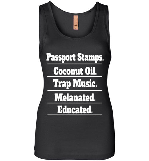 Passport Stamps and Melanin Wide Strap Tank - Rocking Black, Inc. #RockingBlackInc #MelaninInspires